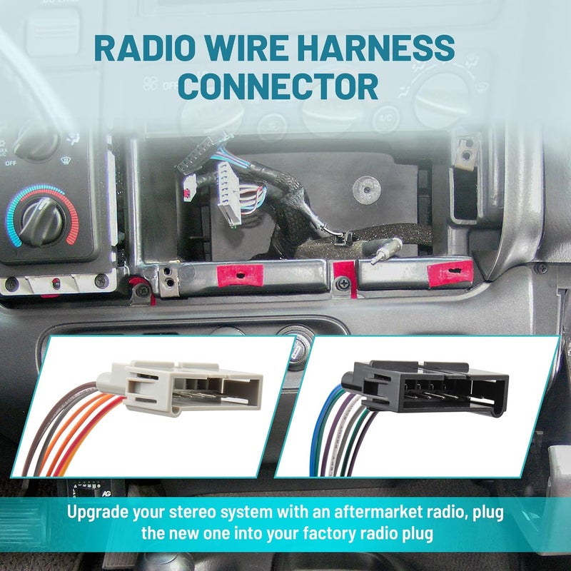 NuIth Single Din Radio Installation Dash Kit W/Radio Wiring Harness for 1998-2003 Chrysler/Dodge/Jeep/Plymouth, Single Din Radio Mounting Plate for Aftermarket Radio Mounting (Dash KIT W/Radio Wire) - Image 4